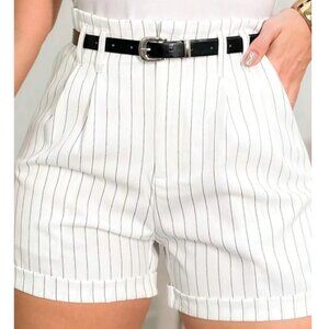 Charlotte Russe Minimalist High Waist White & Black Shorts Size L